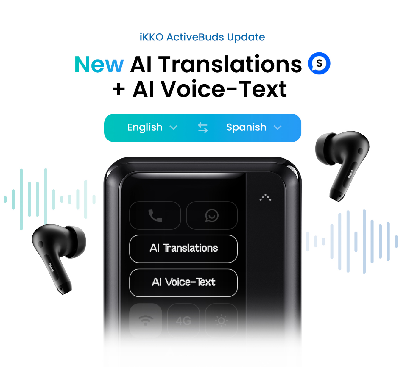 iKKO ActiveBuds AI Translation & Voice-to-Text Upgrade